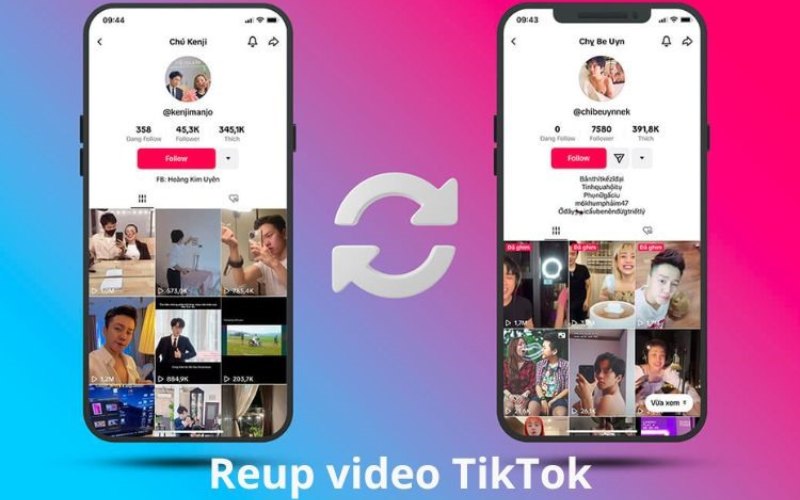Reup lại video của kênh Tiktok khác mà không chỉnh sửa