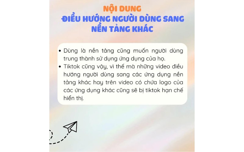 Video có nội dung điều hướng người dùng sang các nền tảng khác