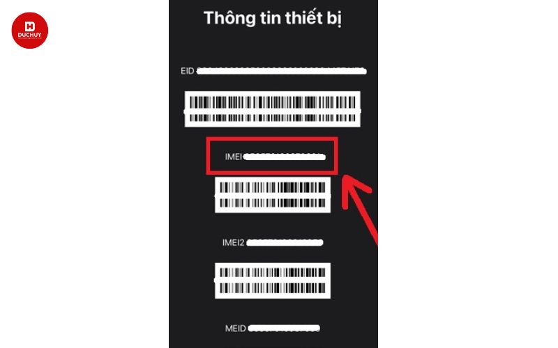 Sao chép đoạn code IMEI