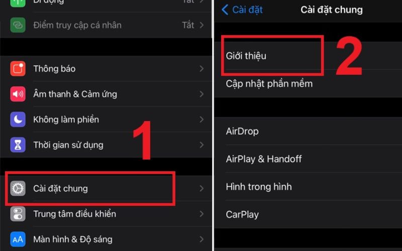 Kiểm tra số IMEI trong phần cài đặt