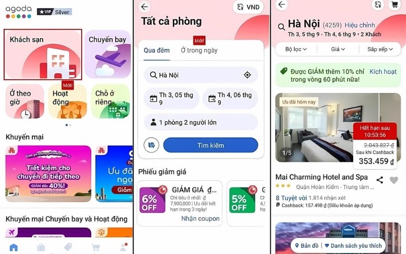 Cách tìm nhà nghỉ gần đây bằng Agoda