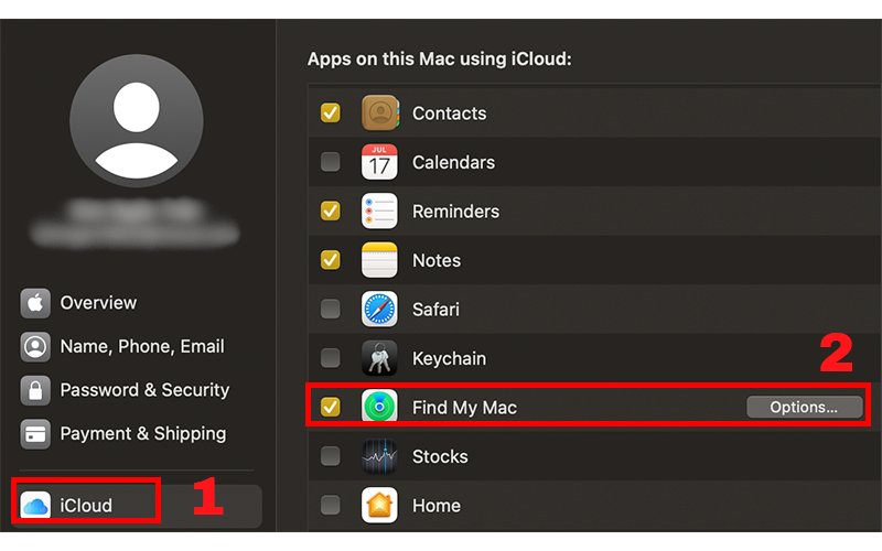 Bật chế độ Find My Mac