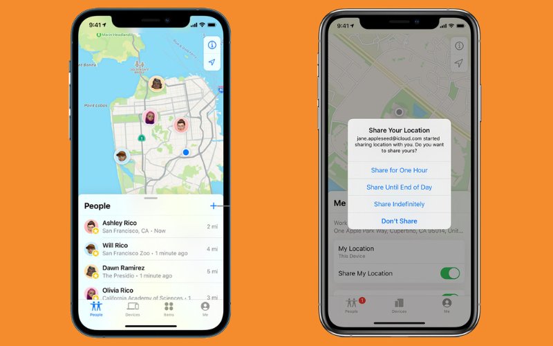 Chia sẻ vị trí cho bạn bè, gia đình qua Find My iPhone