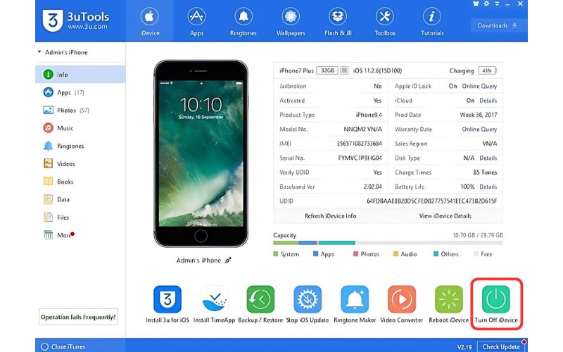 Cách tắt nguồn iPhone bằng phần mềm bên thứ ba