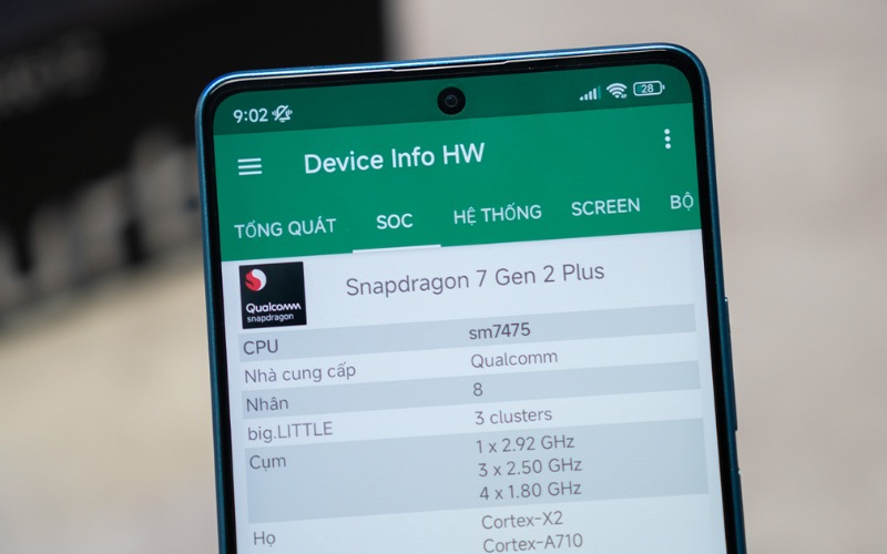 Redmi Note 12 Turbo 5G được trang bị chip Snapdragon 7+ Gen 2