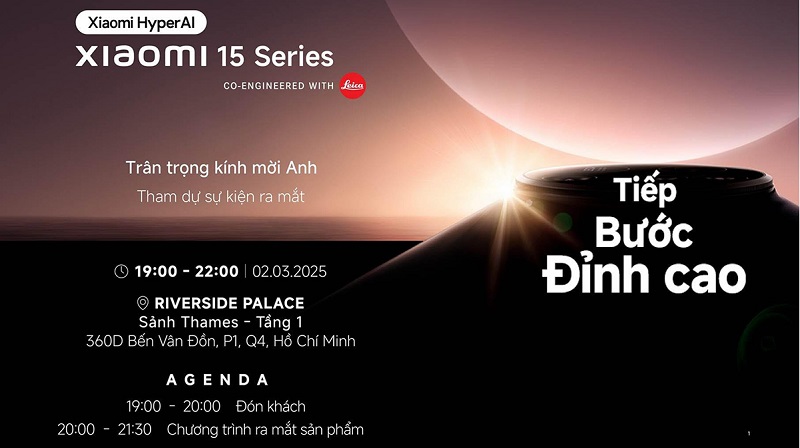 Thư mời tham gia sự kiện ra mắt Xiaomi 15 Ultra tại Việt Nam