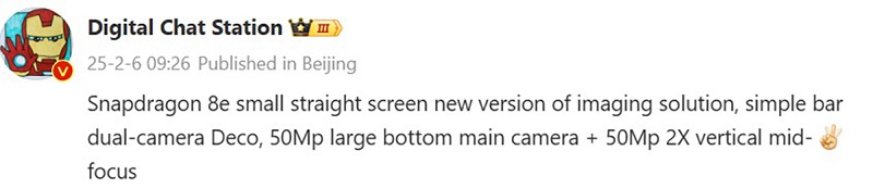 Thông tin OnePlus 13 Mini dược Digital Chat Station đăng tải
