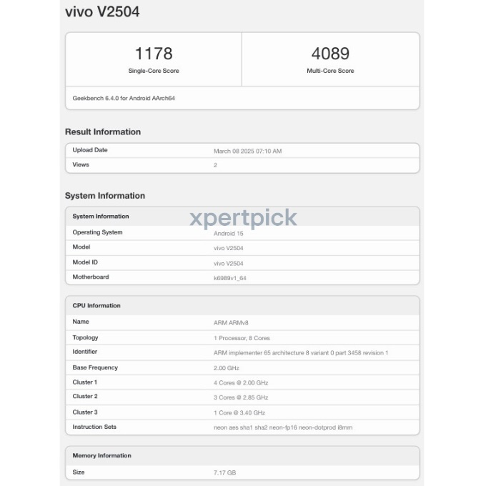 vivo V50 Pro được phát hiện trên Geekbench