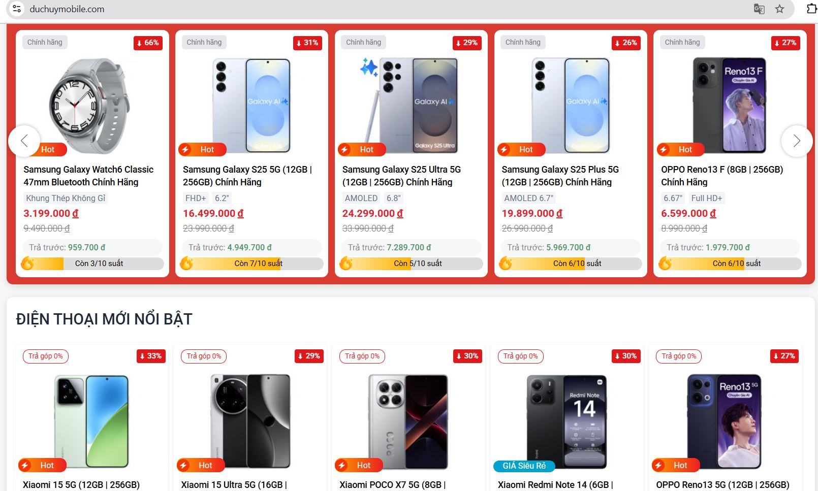 Chương trình Flash sale trên website