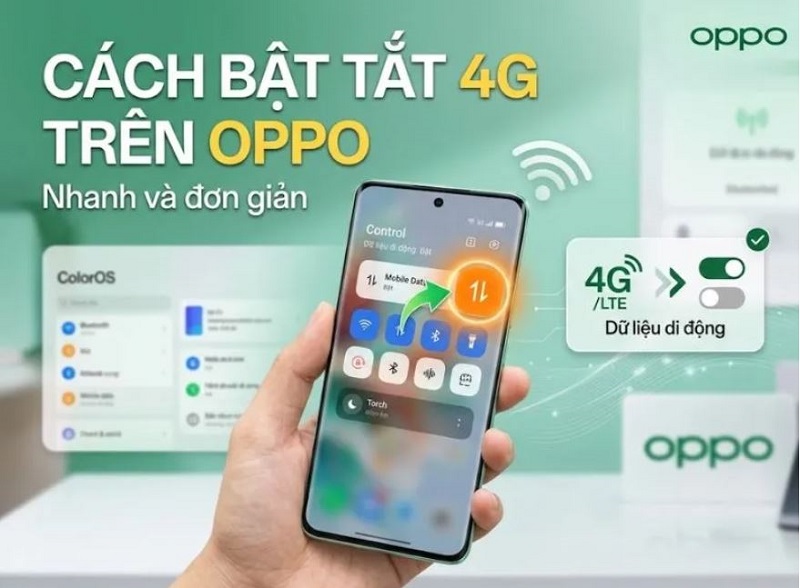 Cách bật/tắt 4G trên Oppo