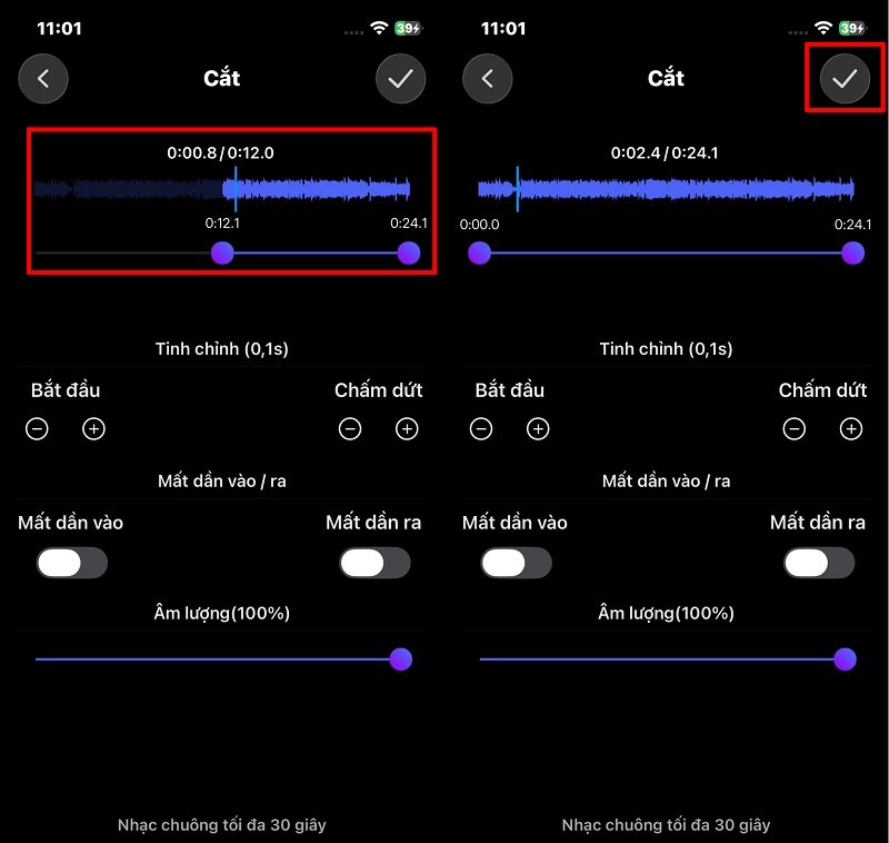 Chỉnh sửa và lưu đoạn nhạc chuông bằng app Ringtone