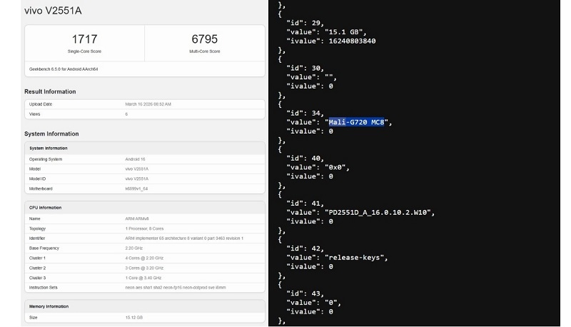 iQOO Z11 xuất hiện trên cơ sở dữ liệu Geekbench