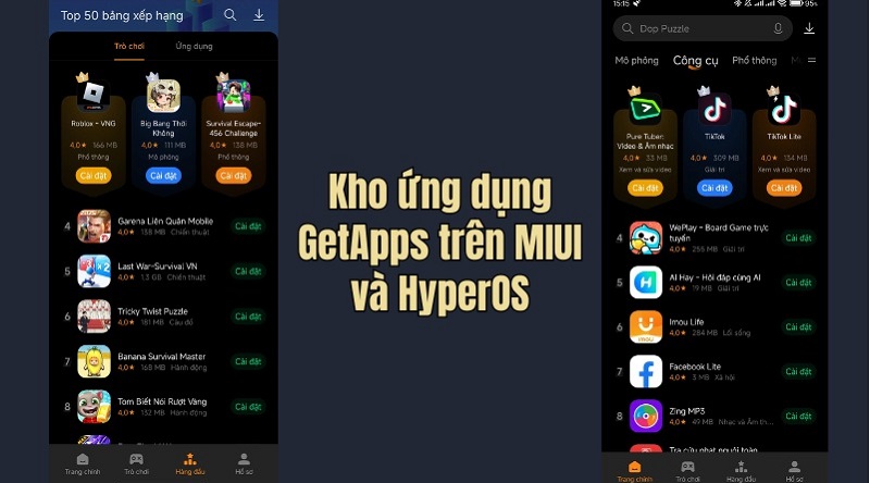 GetApps có kho ứng dụng phong phú