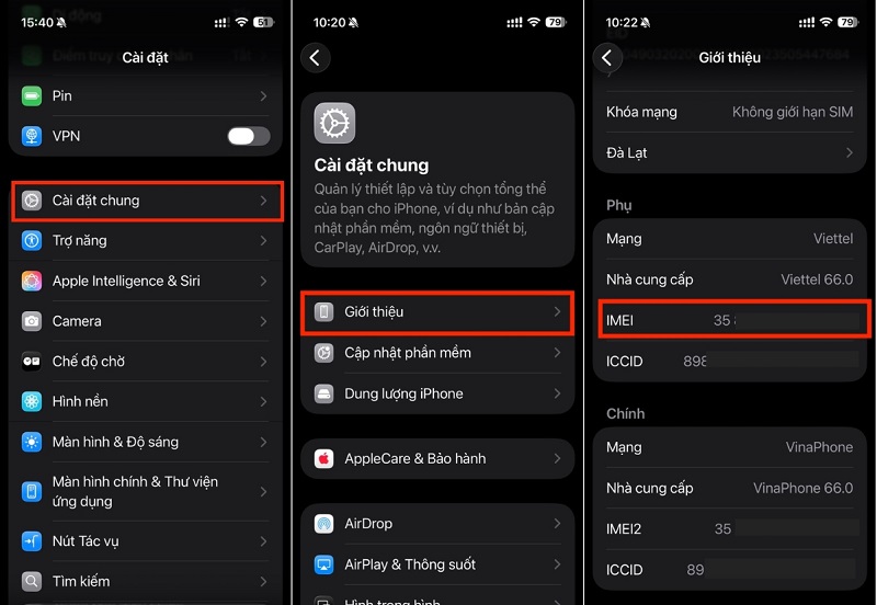 Cách lấy mã IMEI hoặc số Serial của thiết bị