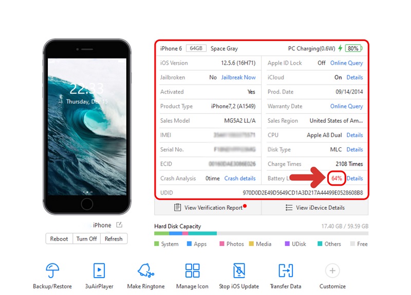 kiểm tra iPhone cũ bằng 3uTools 