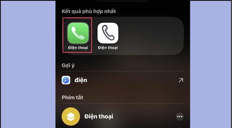Truy cập ứng dụng Điện thoại trên iPhone
