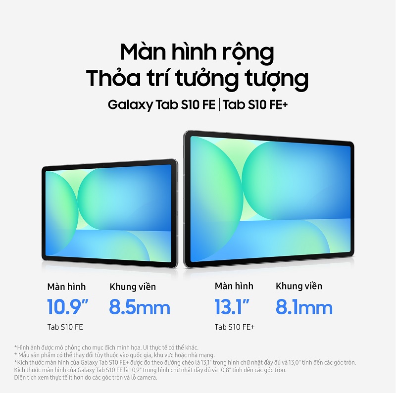 Galaxy Tab S10 FE, Galaxy Tab S10 FE+ có màn hình đẹp sắc nét