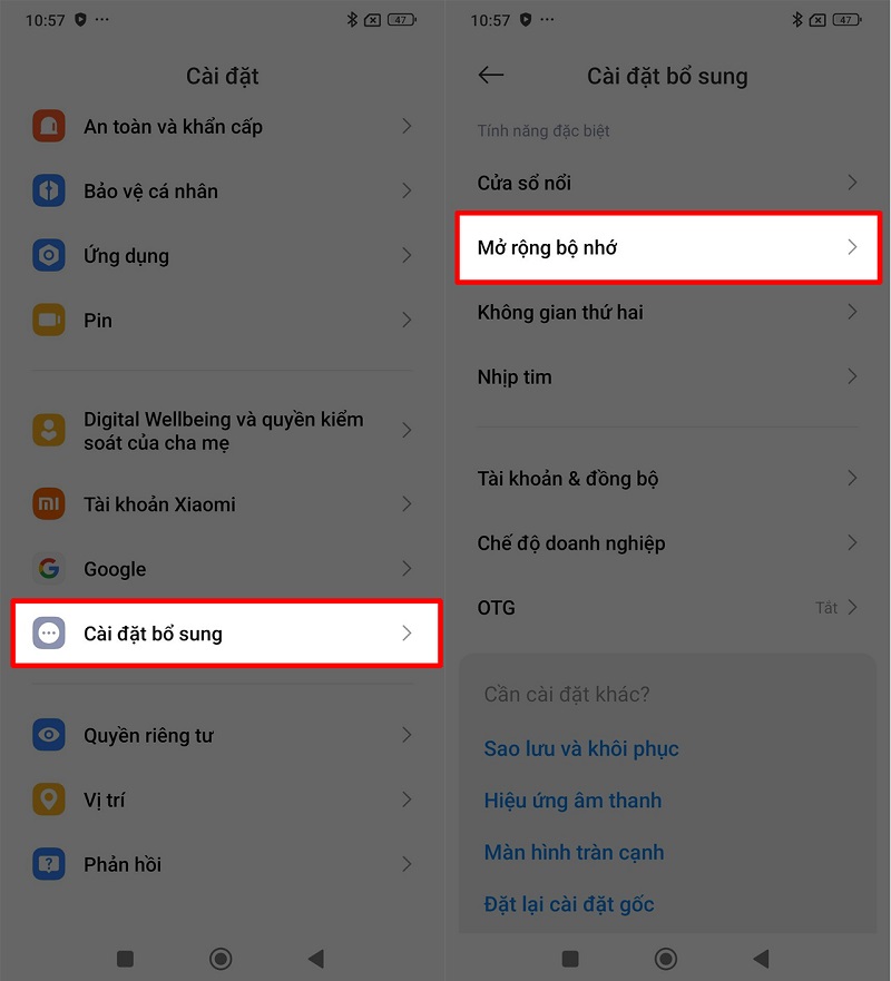 Cách xem máy có mở rộng bộ nhớ RAM ảo không