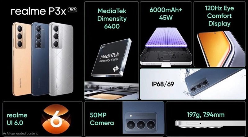 Các ưu điểm nổi bật của Realme P3x 5G