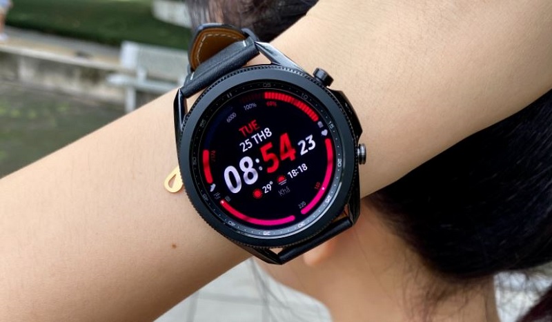 Mặt trước Samsung Galaxy Watch 3 LTE 41mm Viền Thép Dây Da