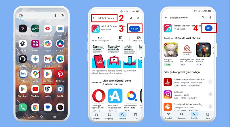Tìm kiếm từ khóa Adblock Browser