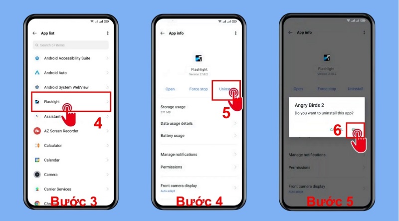 Chọn Gỡ cài đặt (Uninstall) đối với ứng dụng nghi ngờ