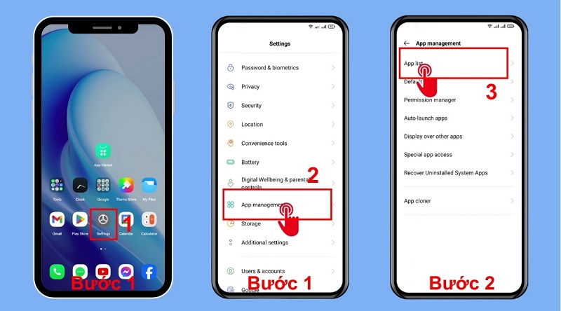 họn Quản lý ứng dụng (App management)