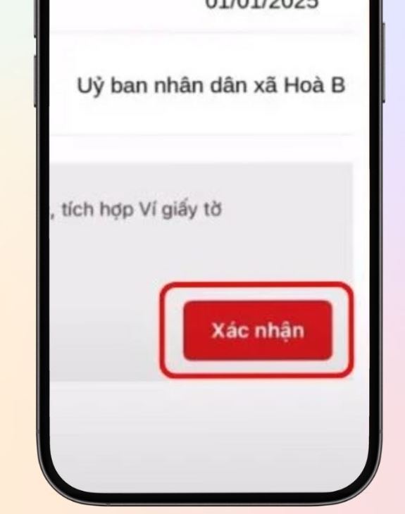 Nhấn vào Xác nhận nếu đã cung cấp thông tin chính xác