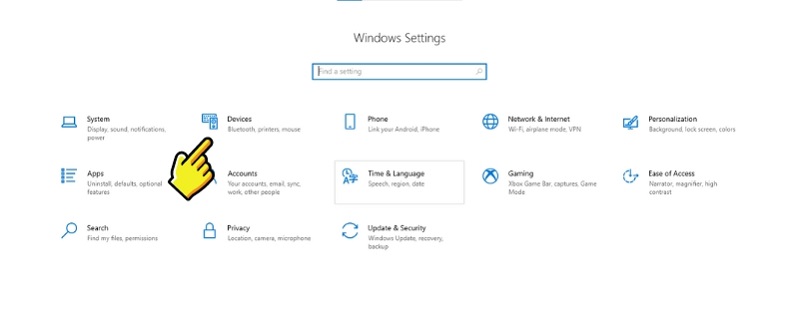 Bật/Tắt touchpad trong Cài đặt