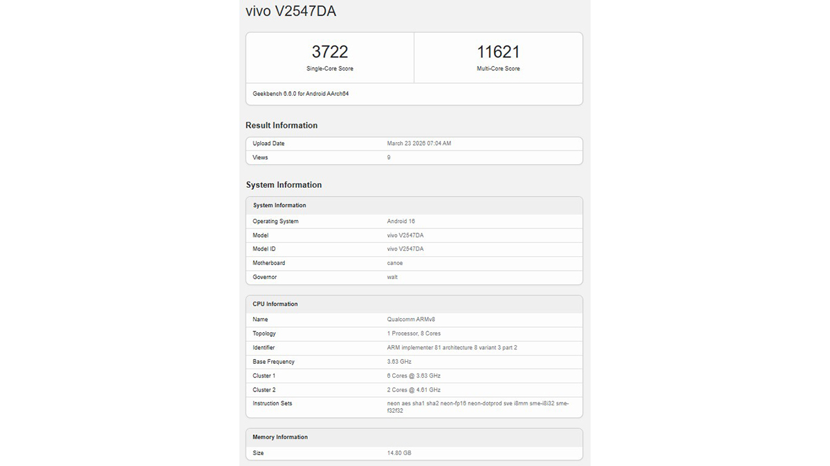 vivo X300 Ultra lộ hiệu năng mạnh mẽ trên Geekbench