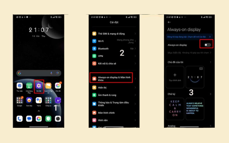 cách bật và tắt Always On Display với điện thoại Android