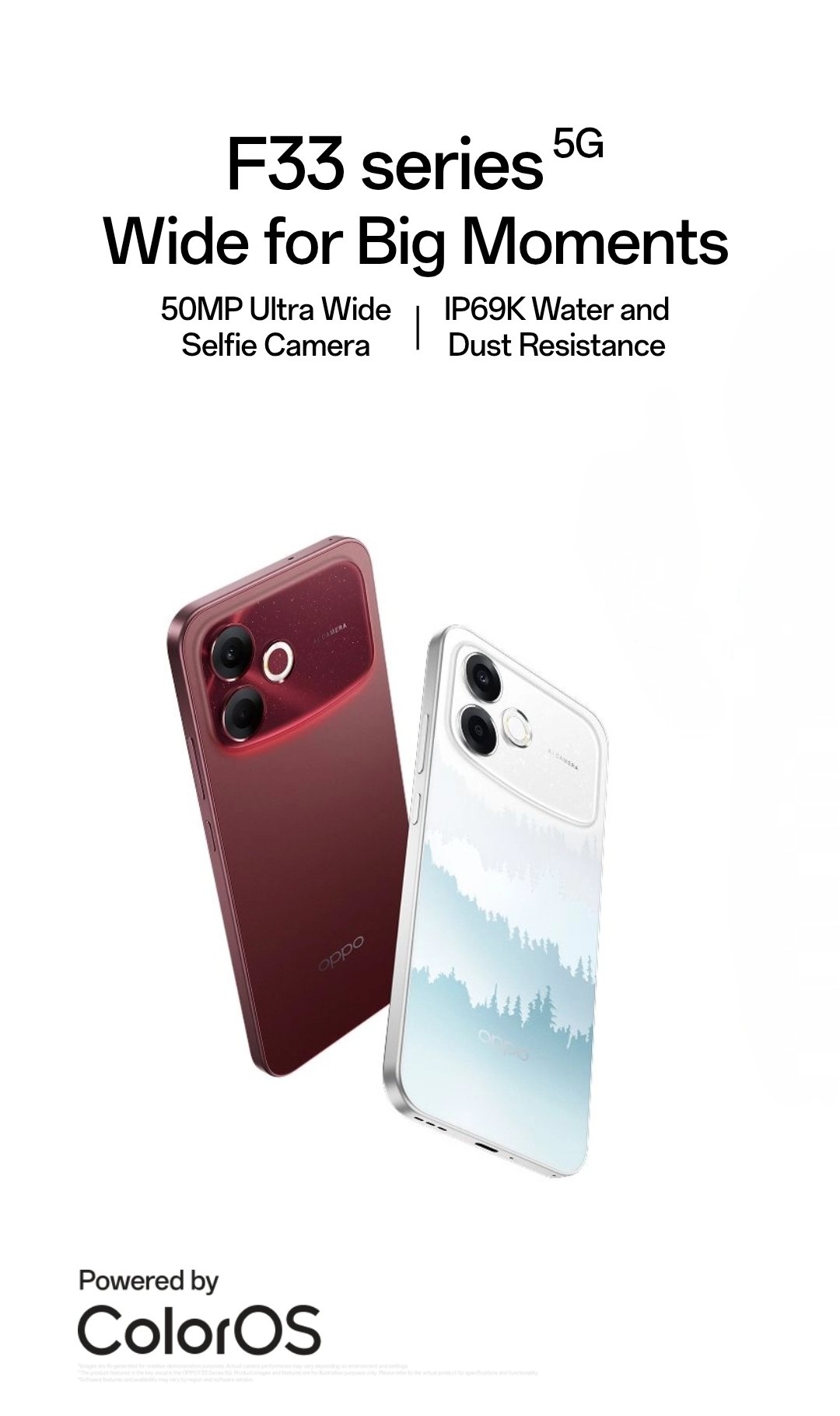 F33 Pro trang bị hệ thống camera kép phía sau với camera chính 50MP