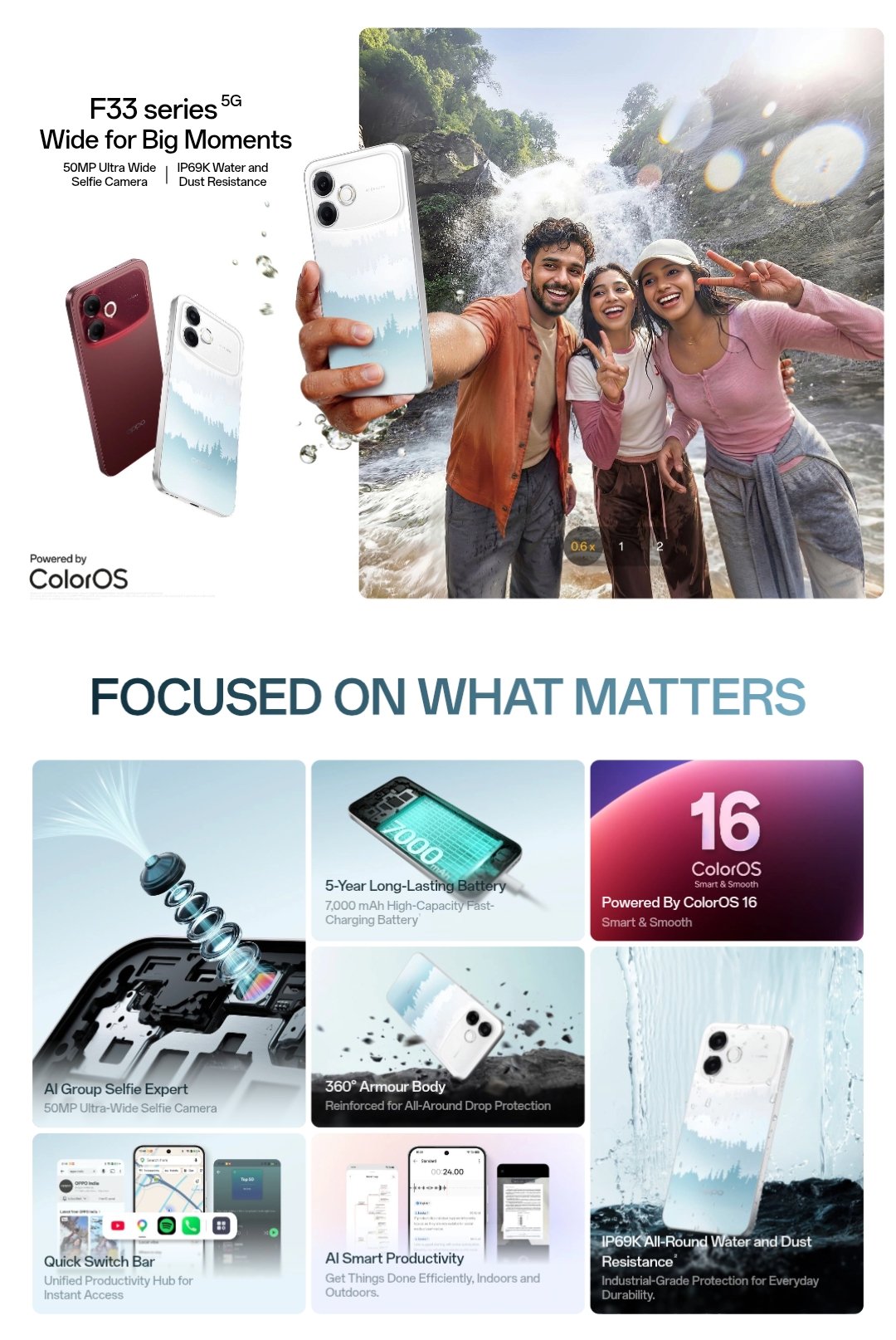 Oppo F33 Pro 5G được trang bị vi xử lý MediaTek Dimensity 6360 Max