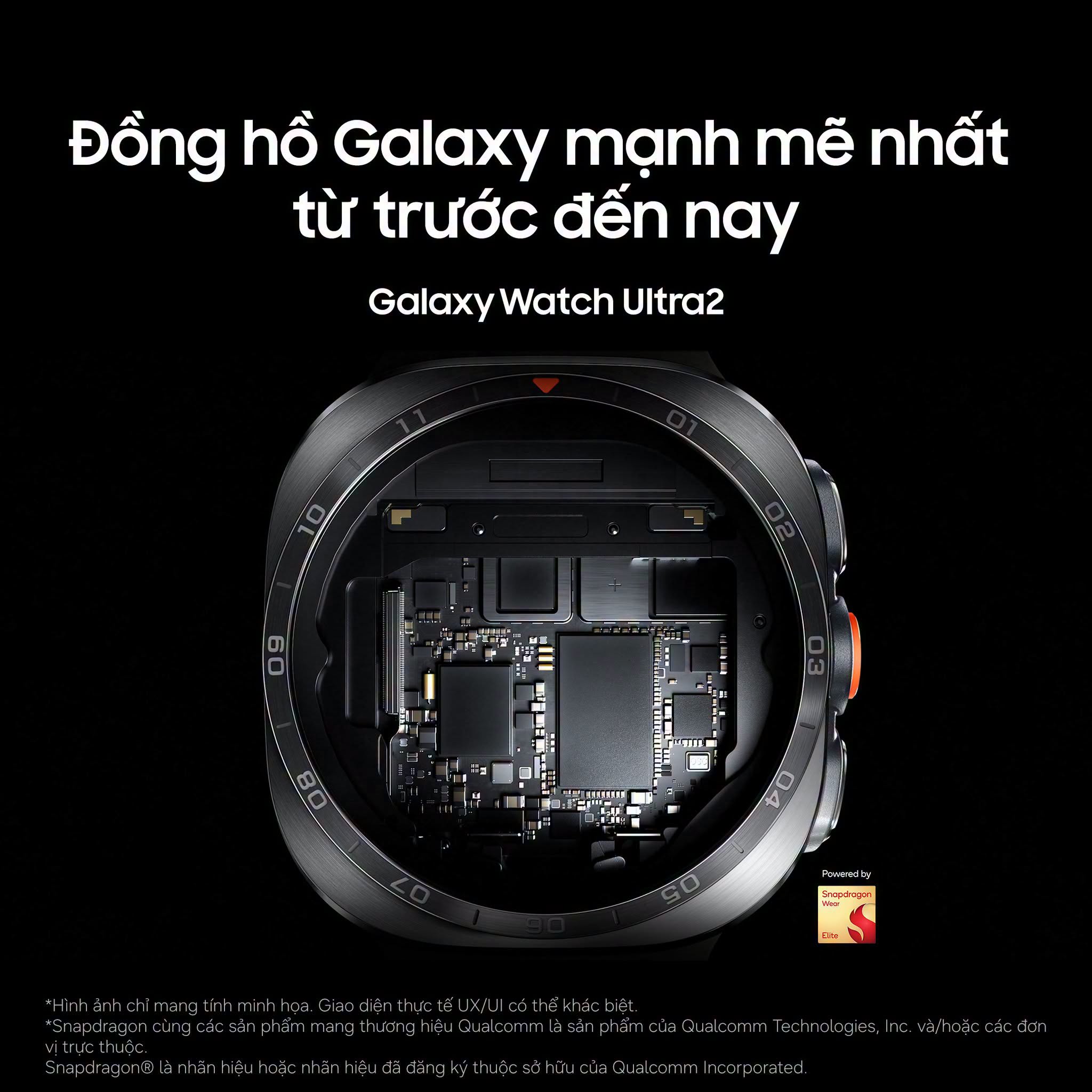 Samsung Galaxy Watch Ultra 2 LTE 47mm sử dụng vi xử lý Snapdragon SW6100 Wear Elite