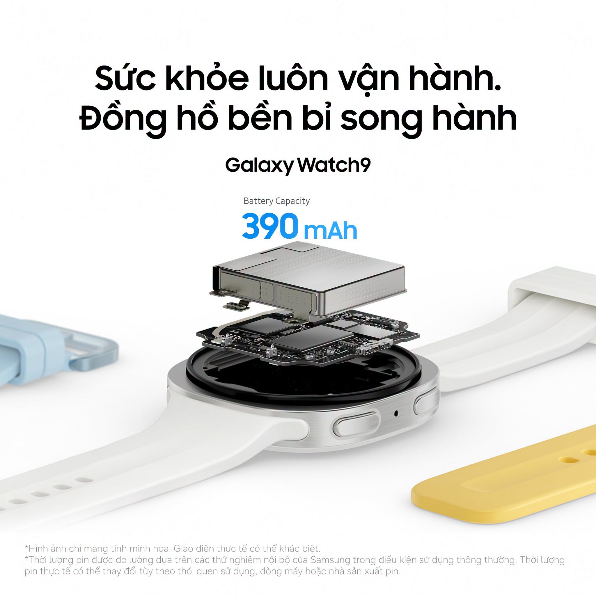 Samsung Galaxy Watch 9 có pin 390 mAh