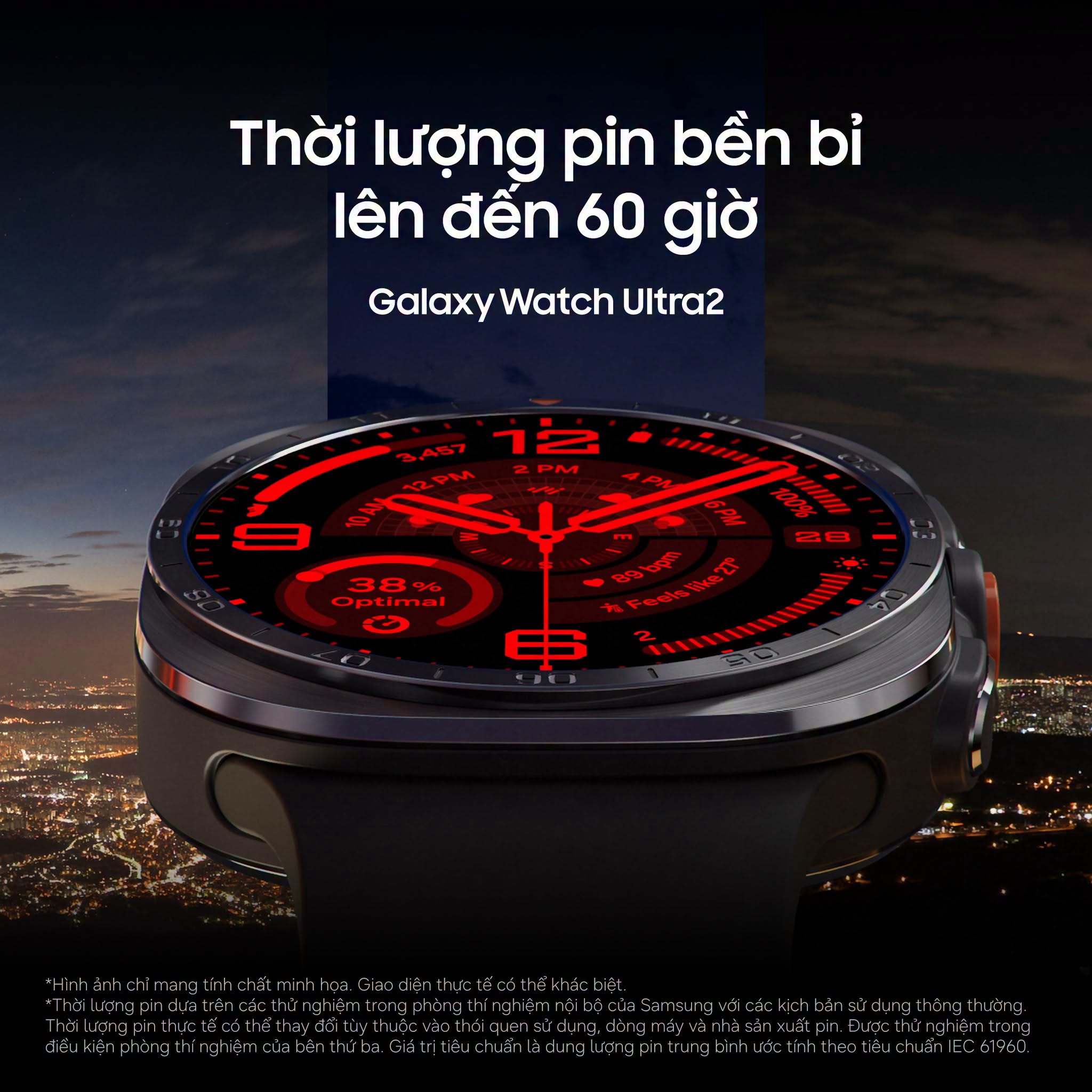 Samsung Galaxy Watch Ultra 2 LTE 47mm trang bị viên pin dung lượng 800mAh