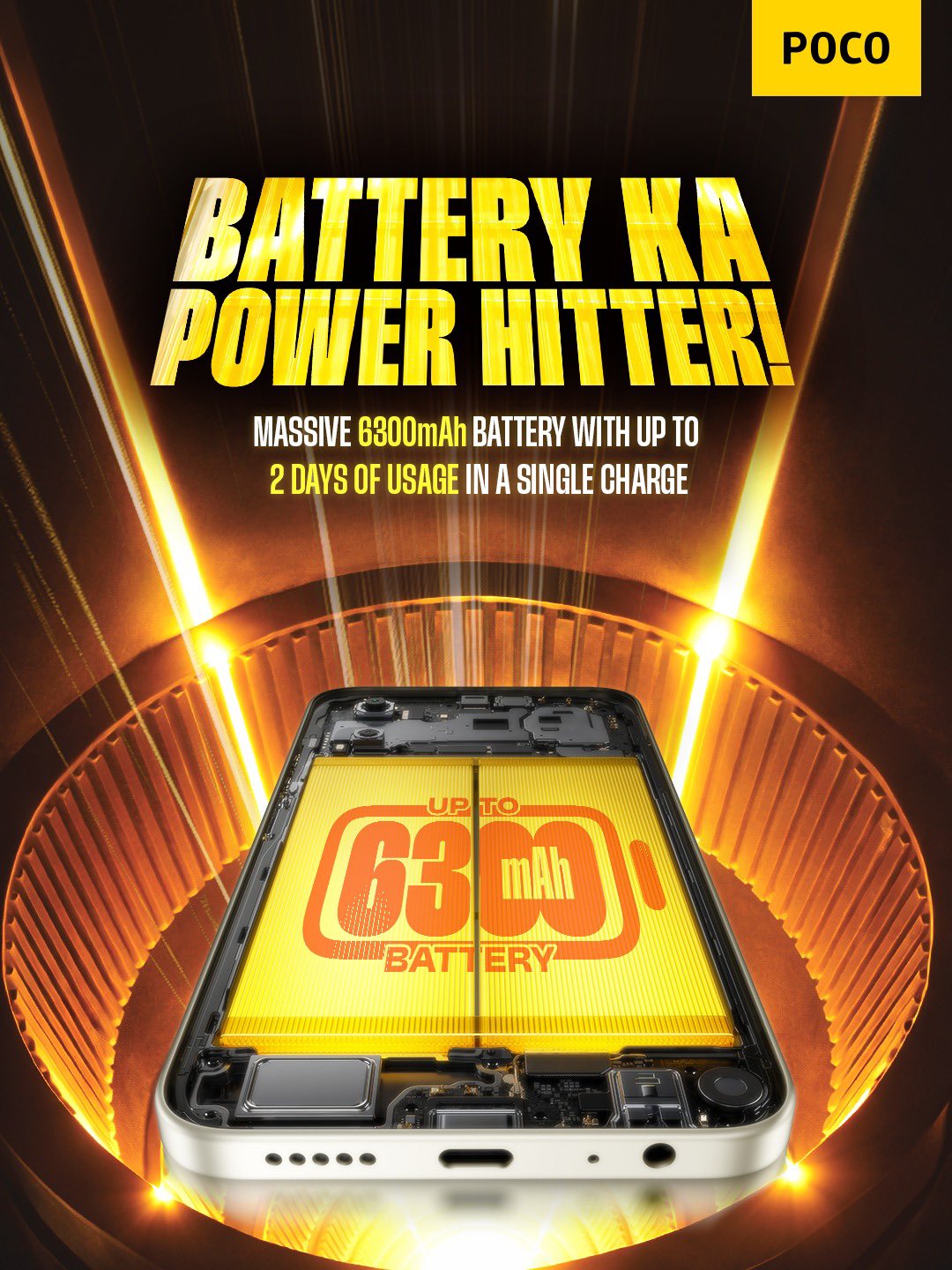 Xiaomi Poco C81 trang bị viên pin dung lượng 6.300 mAh