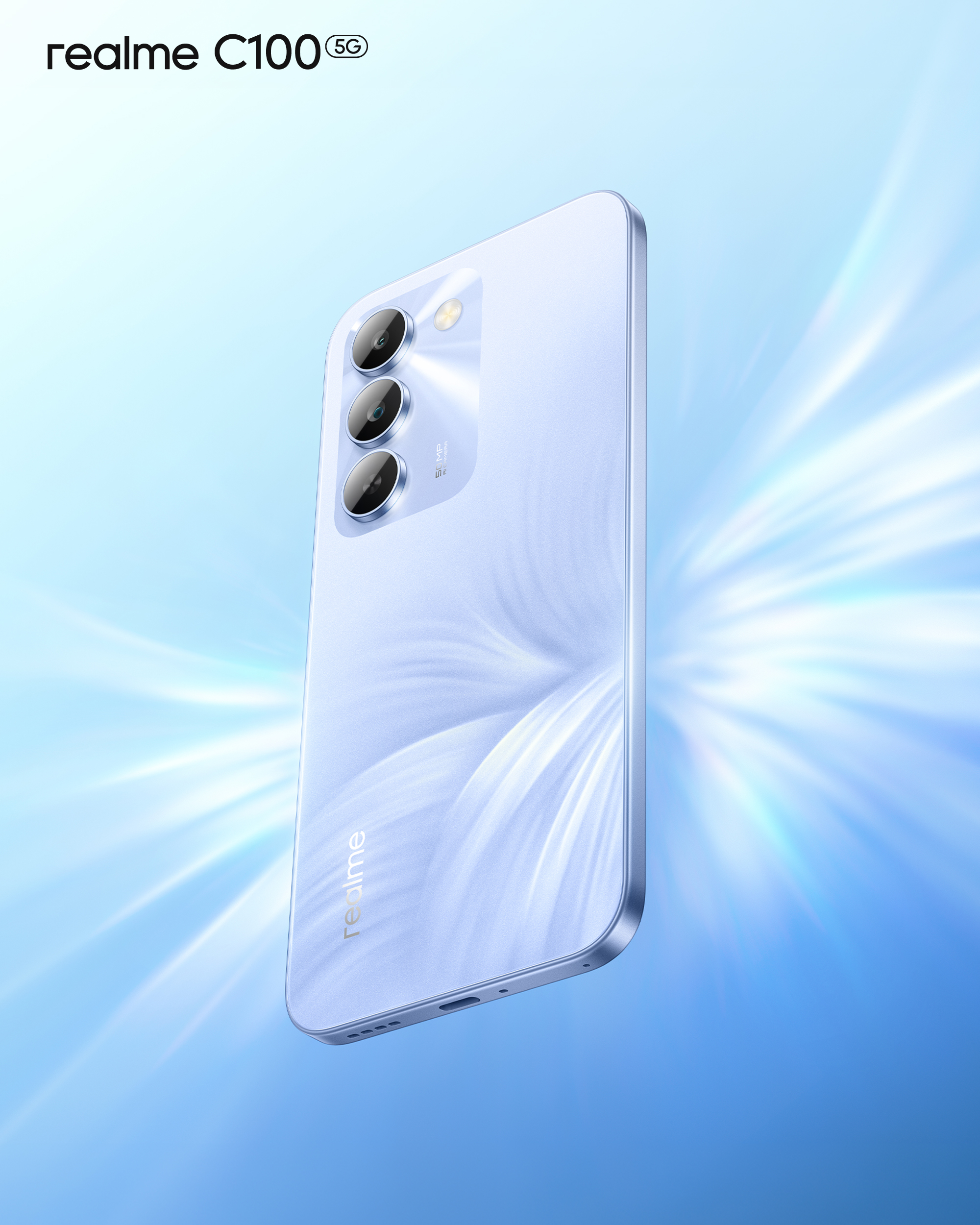 Realme C100 5G sở hữu thiết kế tổng thể hiện đại