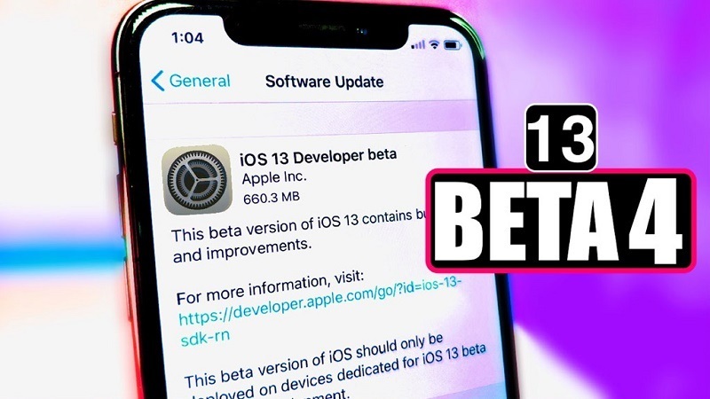 cập nhật ios 13 beta 4 mới 