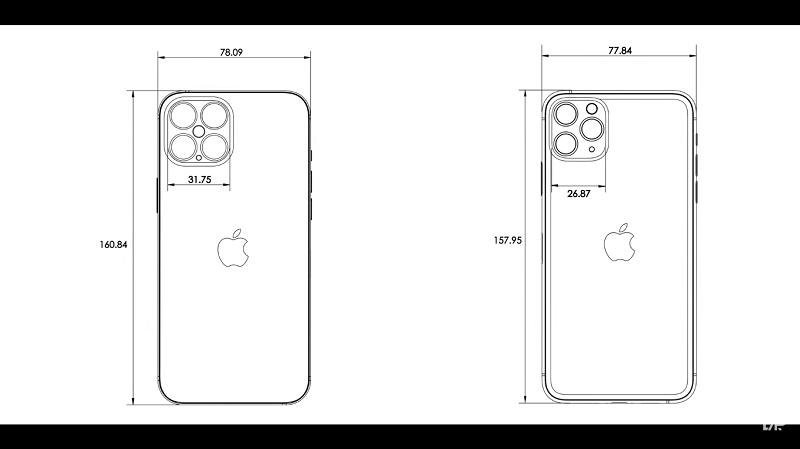 iPhone 12 Pro Max (bên trái) và iPhone 11 Pro Max (bên phải)