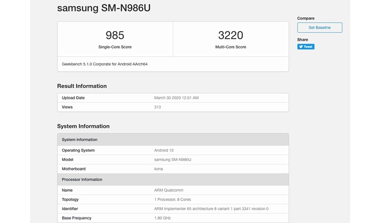 Galaxy Note 20 đã đạt chứng nhận SIG