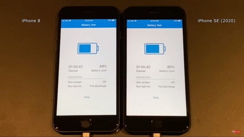 So sánh thời lượng pin iPhone SE 2020 và iPhone 8 trên Geekbench