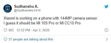 Xiaomi phát trieenrr smartphone 144MP