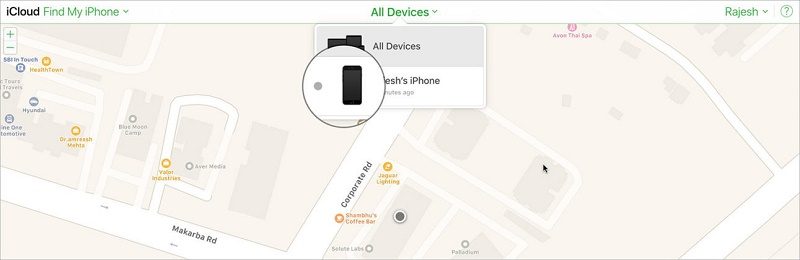 xóa dữ liệu từ xa trên iphone tìm tất cả các thiết bị 