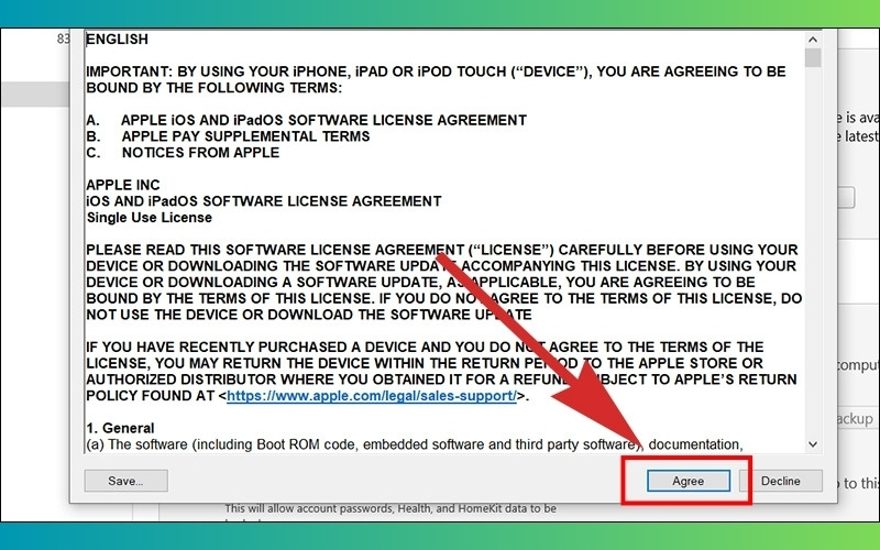 Cách reset iPhone trên máy tính bằng iTunes bước 4