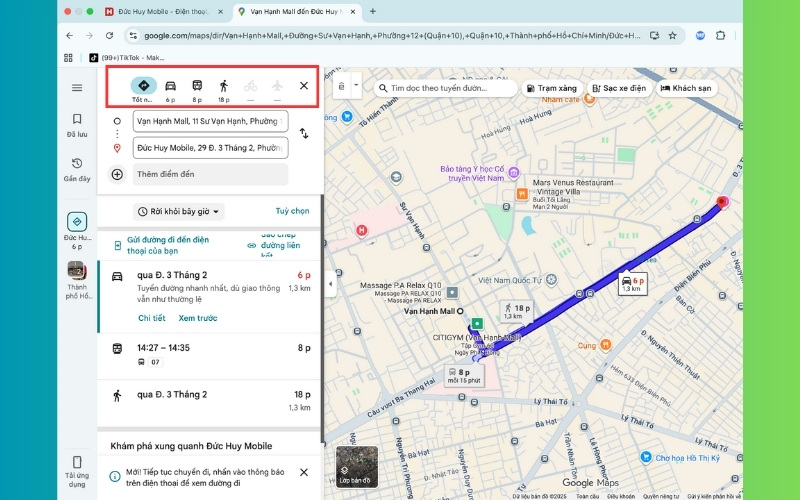 Cách sử dung Google Map trên máy tính