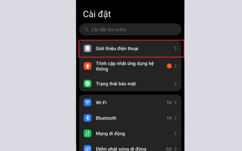 Khôi phục cài đặt gốc - Bước 1