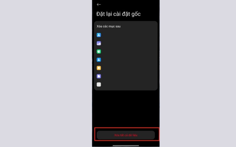 Khôi phục cài đặt gốc - Bước 3