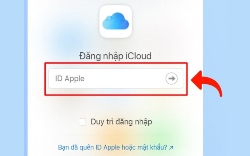 Sử dụng trang web iCloud.com