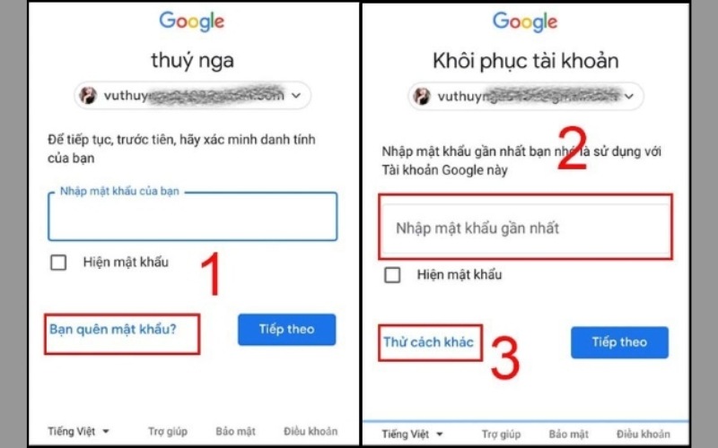 Cách xoá tài khoản Google khi quên mật khẩu bước 2